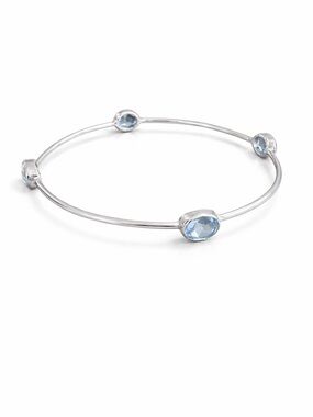 Sterling Silver Blue Topaz Bangle Bracelet New